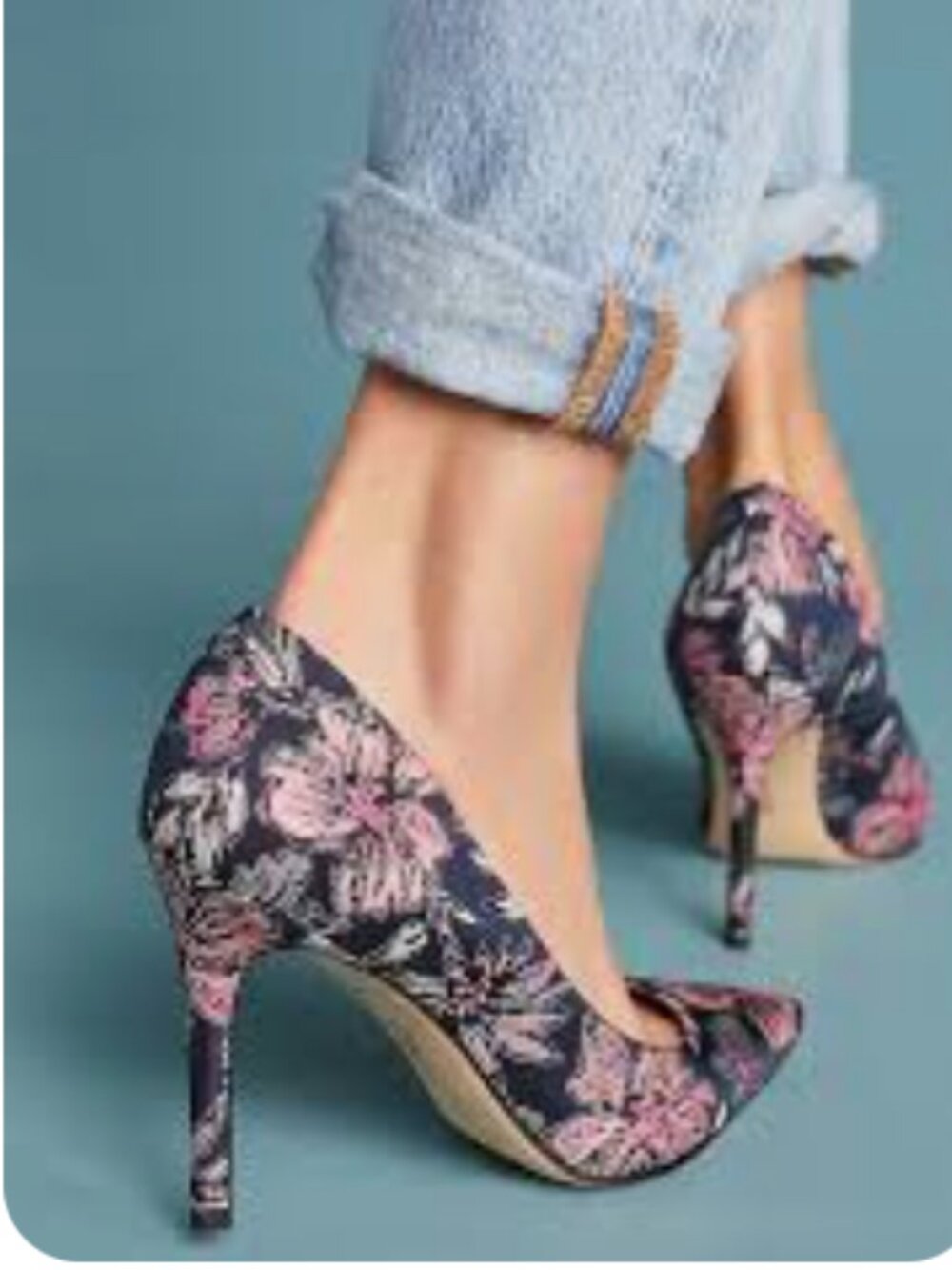 Sam Edelman Hazel Floral Brocade Pointed Toe Pumps Heels Size 8